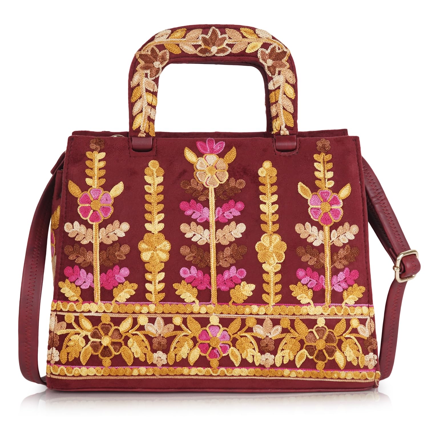 EVEDA Welvet Design Gorgeous Embroidery Stylish Design Shoulder Crossbody Hobo Women Handbag